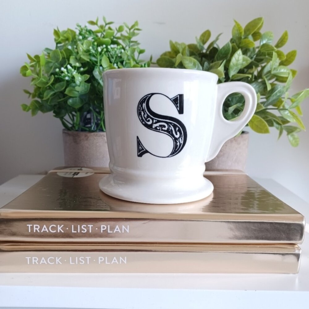 ANTHROPOLOGIE Monogram Mug “S” | Stoneware